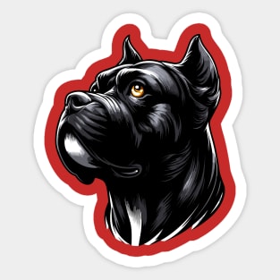 Stunning and Cool Cane Corso Monochrome and Gold Portrait for Father's Day Sticker